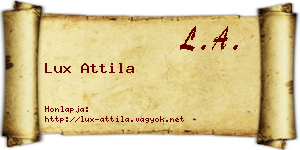 Lux Attila névjegykártya